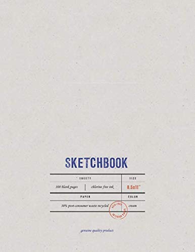ler totalmente Sketchbook: 8.5x11” [Big], Cream paper, 108 really blank pages for sketching, drawing and doodling artwork in the head. Notebook, Workbook and Handbook.