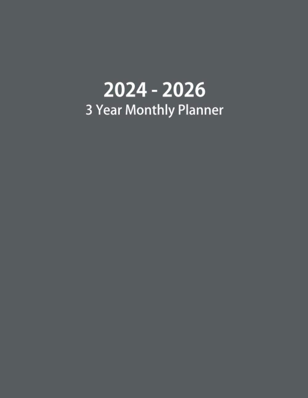 2024-2026 3 Year Monthly Planner: Large 36 Months Calendar from January 2024 to December 2026 with Holidays. Gray Cover. baixar o livro de graça
