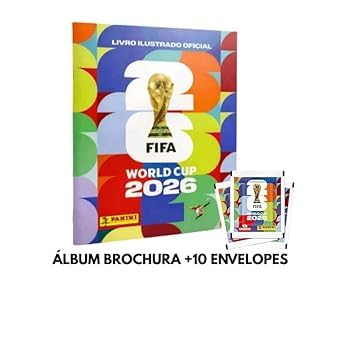 Kit C/ 1 Álbum Copa Do Mundo 2026 Capa Brochura + 10 Envelopes (70 figurinhas) FIFA Word Cup 2026