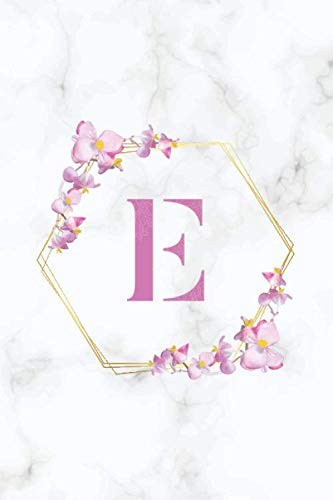 E: Personalized Lined Journal White Marble Background & Flowers | Initial Monogram Ruled Notebook, Diary, Journal (6 x 9-110 lined pages) baixar o livro de graça