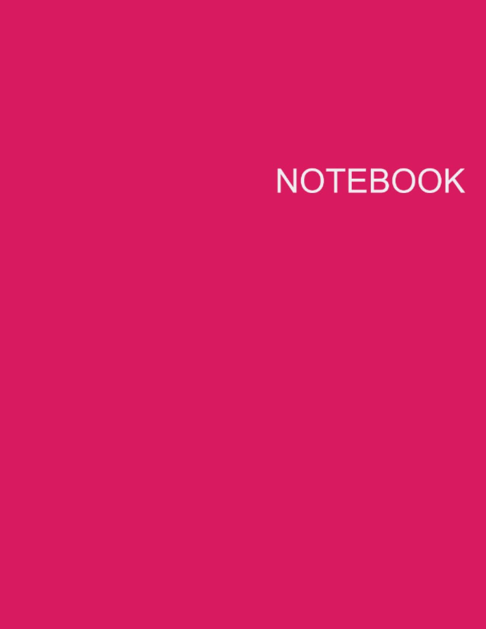 ler totalmente Pink Cover Notebook: Unlined Notebook - Large (8.5 x 11 inches) - 110 Pages