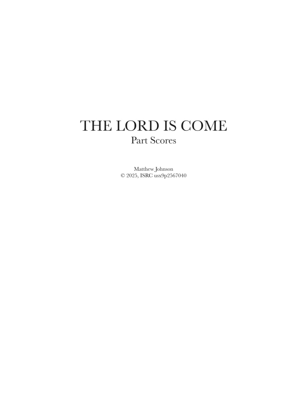 capítulo por capítulo baixar The Lord Is Come: Part Scores