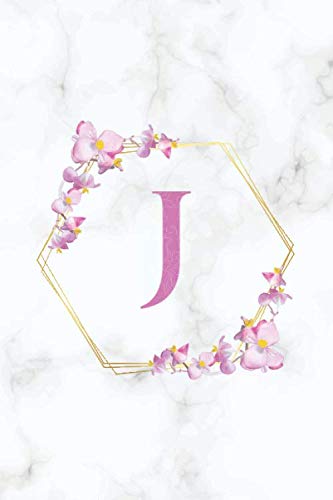 capítulo por capítulo baixar J: Personalized Lined Journal White Marble Background & Flowers | Initial Monogram Ruled Notebook, Diary, Journal (6 x 9-110 lined pages)