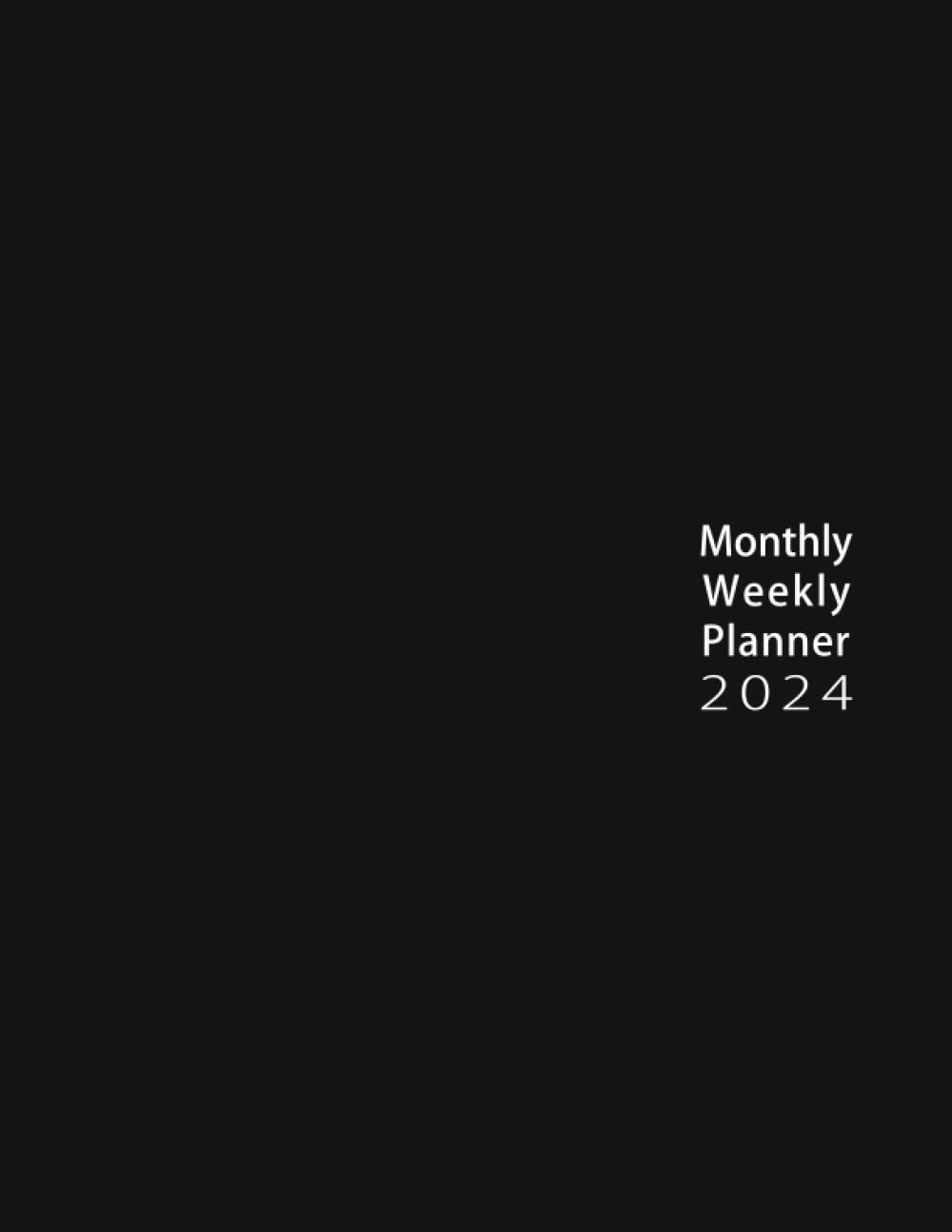 2024 Monthly & Weekly Planner: 12 Months Calendar with holidays, large size with space for notes from January to December 2024. Black Cover. baixar livro de graça