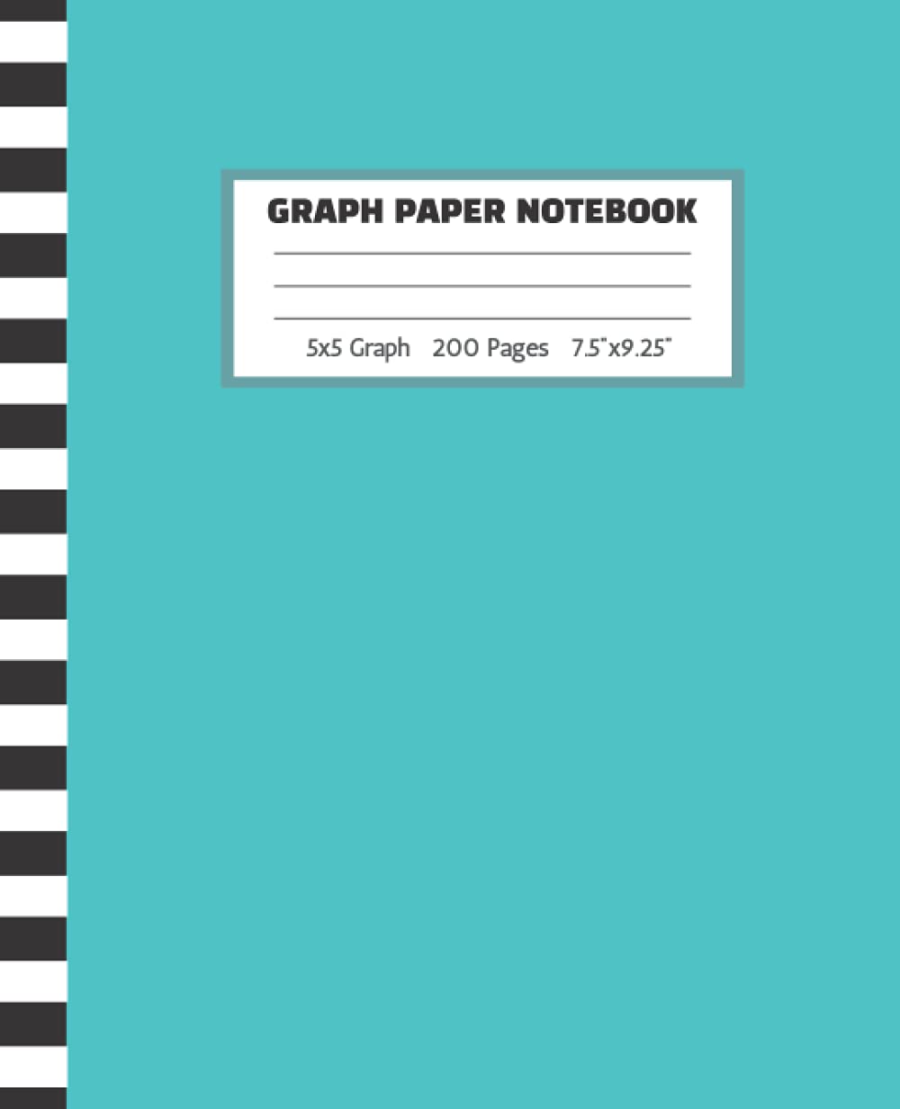 Graph Paper Notebook: 200 Pages, 5x5 Graph Ruled 5 Squares Per Inch | Graphing Grid Paper for Math, Science, Accounting, Organic Chemistry Students | Aqua (Graph Paper 5x5 | 200 Pages)
