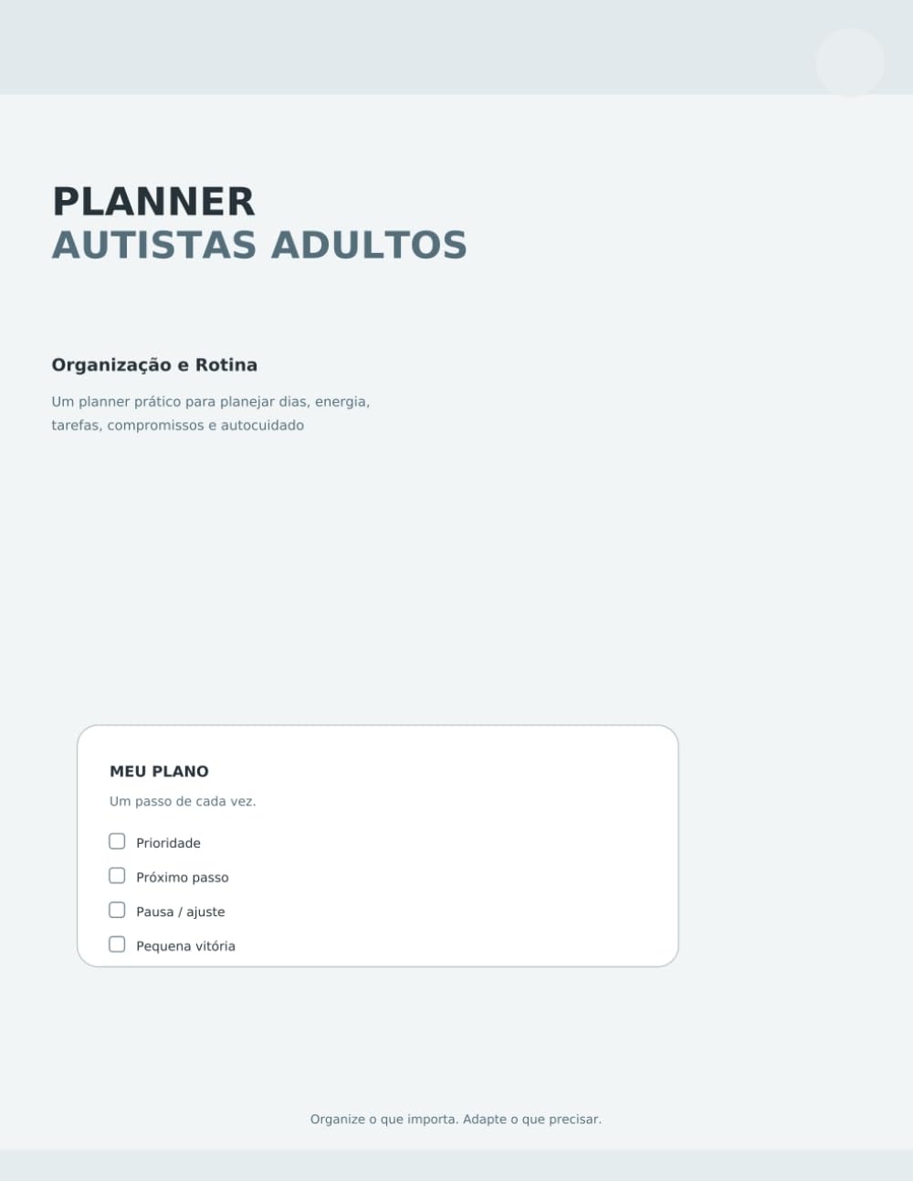 capítulo por capítulo baixar Planner para Autistas Adultos: Organização, Foco e Rotina para Planejar Tarefas, Prioridades, Hábitos, Estudos e o Dia a Dia (Portuguese Edition)