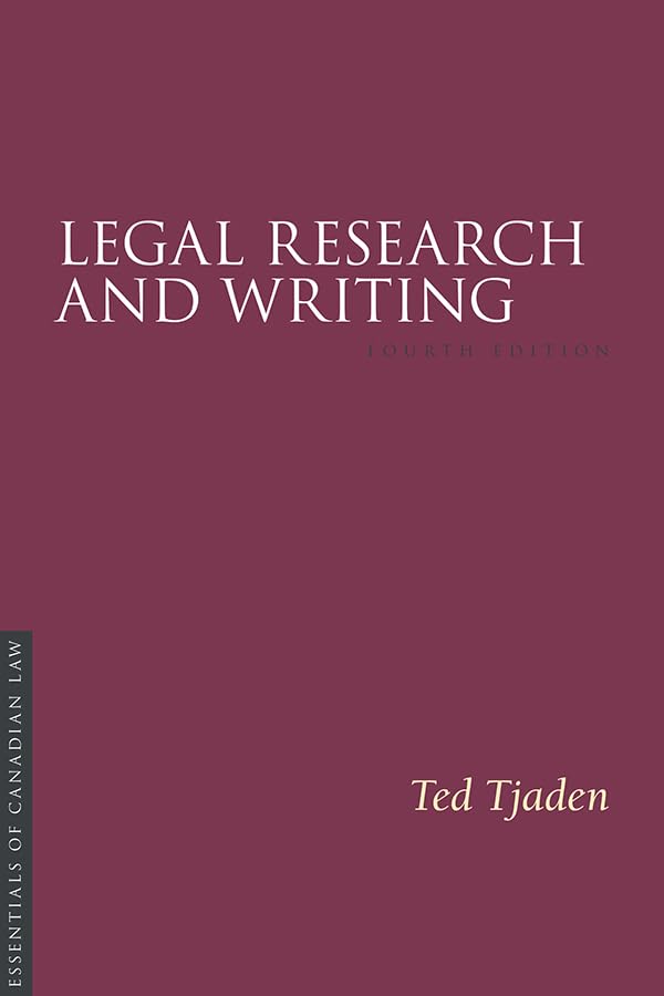 Legal Research and Writing, 4/e (Essentials of Canadian Law) (English Edition) baixar o livro de graça
