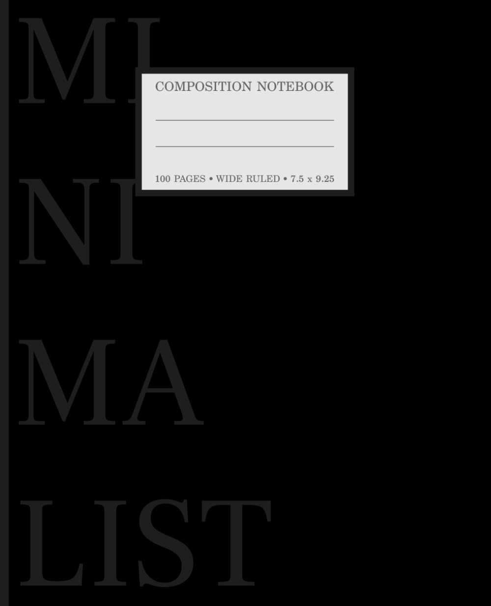 Composition Notebook College Ruled | Black Minimalistic Cover | Journal For School, College, Office, Work | Wide Lined | 100 pages baixar o livro de graça