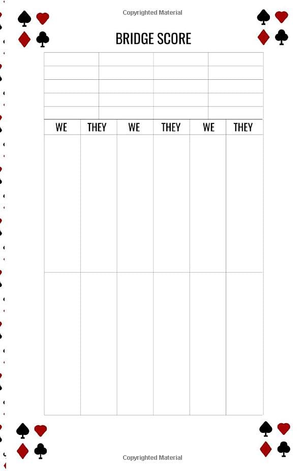 ler totalmente Bridge Score Notepad, 250 Sheets, 5.5" x 8.5": Double-Sided Pages