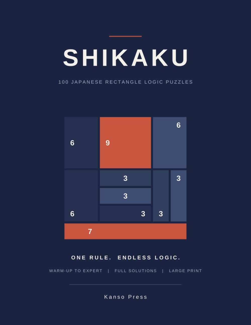 Shikaku: 100 Japanese Rectangle Logic Puzzles, Easy to Expert — Large Print with Full Solutions (Kanso Japanese Logic Puzzles) (French Edition) baixar o livro de graça