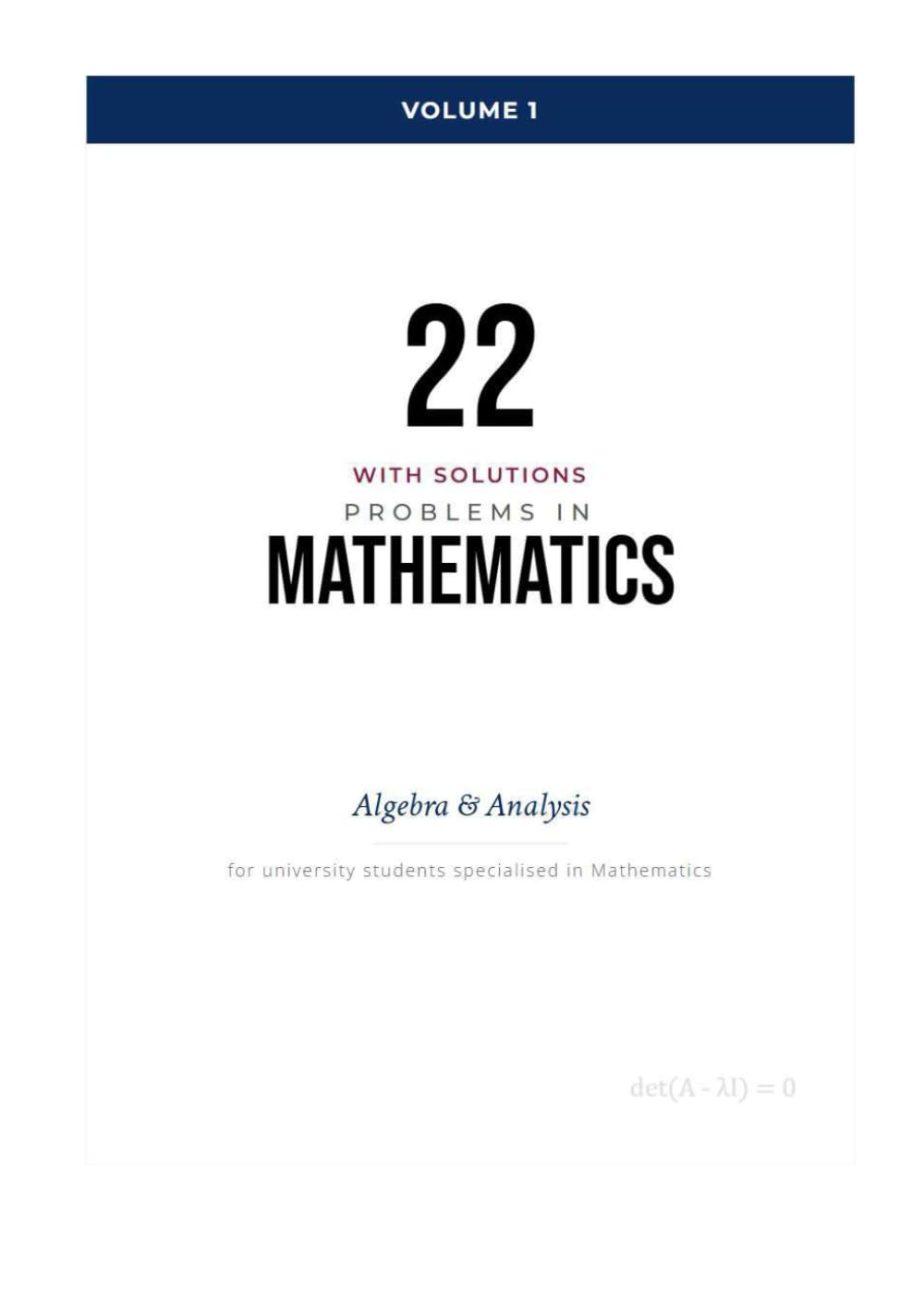 ler totalmente 22 with Solutions Problems in Mathematics: Algebra & Analysis
