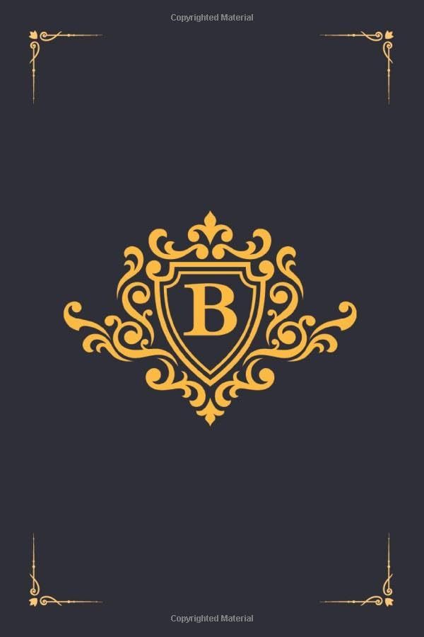 ler totalmente B: Elegant Personalized Lined Journal Dark Background | Initial Monogram Ruled Notebook, Diary, Journal (6 x 9-110 lined pages)