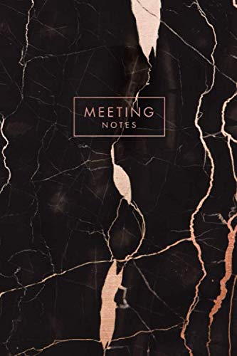 ler totalmente Meeting Notes: Black Italian Marble and Faux Rose Veins Gold | Inspirational Quote - Journal, Notebook, Diary, Composition Book (6 x 9 inches) - 120 Lines Pages