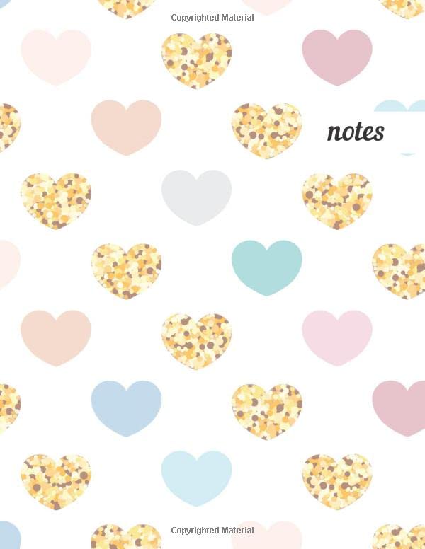 ler totalmente Notes: College Ruled Lined Journal, Cute Golden Pattern Design - Perfect for Office, School, College, Writing & Note Taking - Large 8.5 x 11 inches - 110 Pages