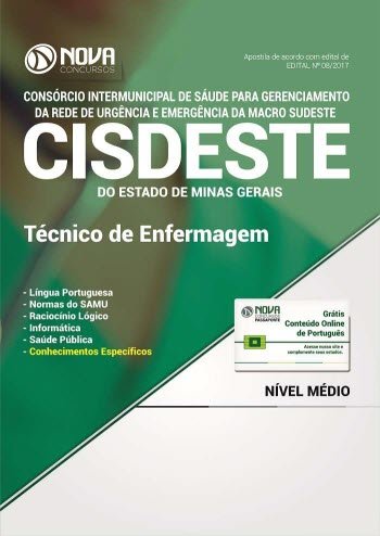 capítulo por capítulo baixar Apostila SAMU MG (CISDESTE) 2017 - Técnico de Enfermagem