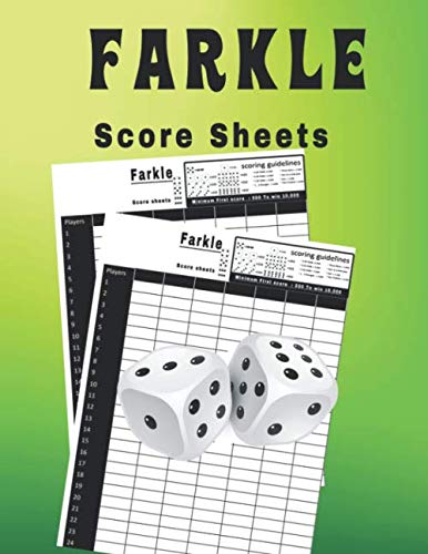 Farkle score sheets: Farkel flip card dice game white score keeping records scores To play classic farkle board game with friends baixar livro de graça