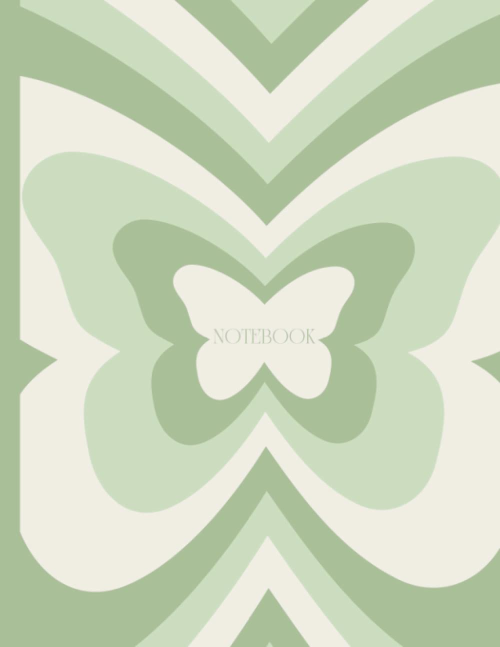 Notebook: Aesthetic Indie Hippie Retro, Blank Lined Composition Notebook, College Ruled, Aesthetic Notebook For School, Pastel Sage Green Butterfly baixar livro de graça