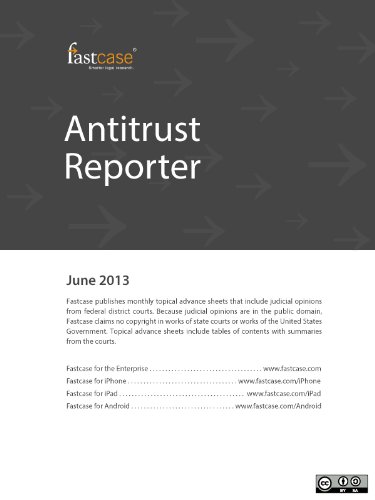 ler totalmente Antitrust Reporter June 2013 (English Edition)