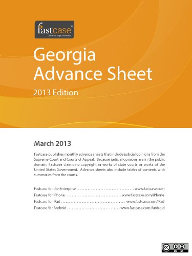Georgia Advance Sheet March 2013 (English Edition) baixar livro de graça