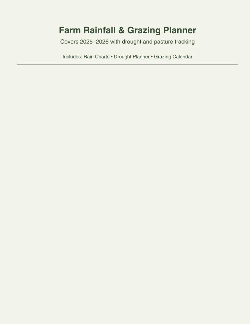 ler totalmente Rainfall Charts for 2025 & 2026: Farm Weather Logbook + Bonus Drought Planner & Grazing Calendar