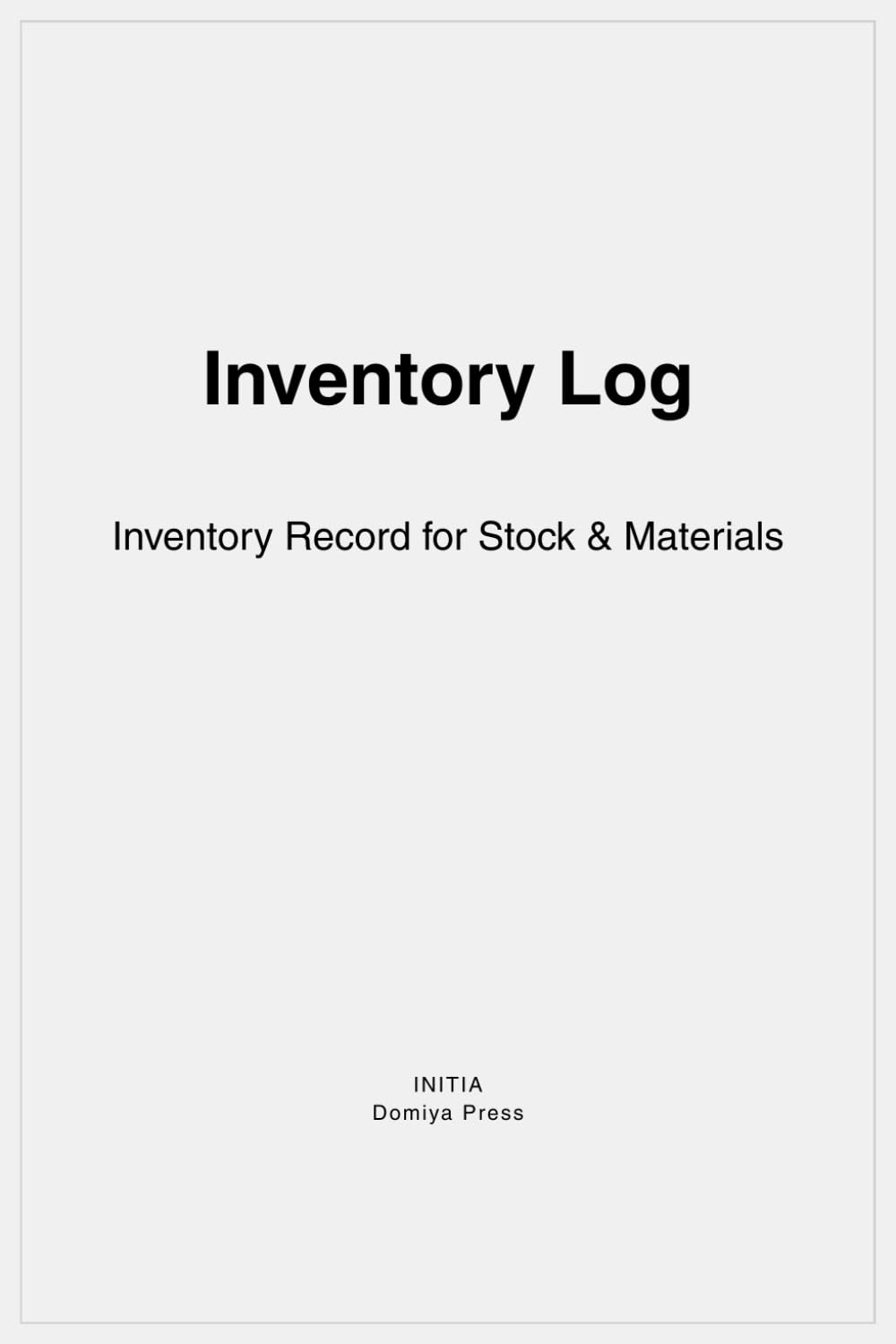 Inventory Log: Inventory Record for Stock & Materials baixar o livro de graça