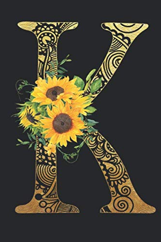 K Monogram Gold Mandala Journal Diary: Sunflower Notebook baixar livro de graça