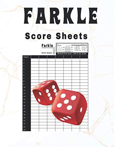Farkle score sheets: Farkel flip card dice game white score keeping records scores To play classic farkle board game with friends baixar livro de graça
