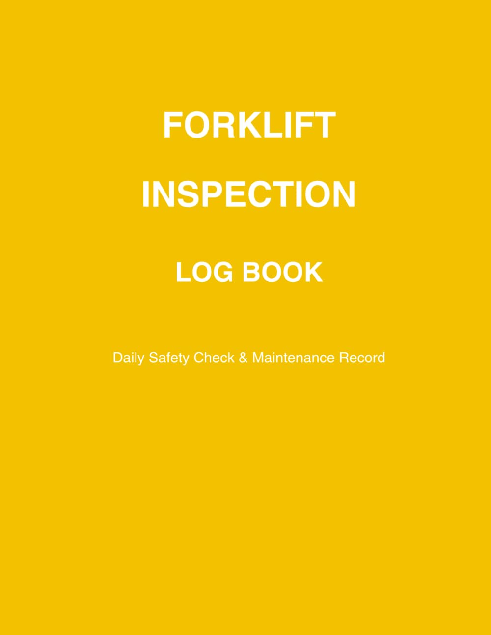 Forklift Inspection Log Book baixar o livro de graça