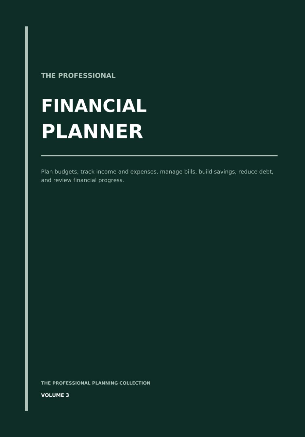 Professional Financial Planner: An Undated Budget Book for Income, Expenses, Savings, Bills, Debt, and Financial Reviews baixar livro de graça