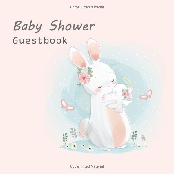 ler totalmente Baby Shower Guest Book: Cute bunny cover design. Autograph Sign in welcome book for baby and Photo Memories Pages.