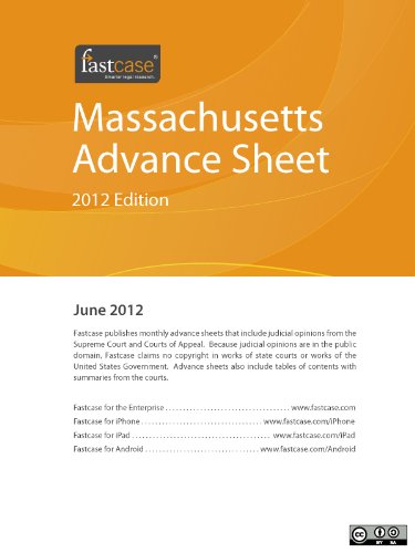 Massachusetts Advance Sheet June 2012 (English Edition) baixar livro de graça