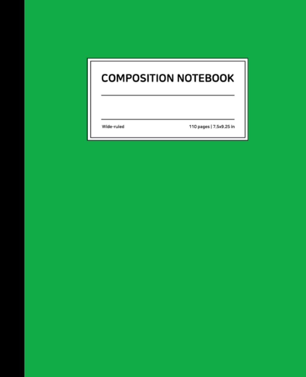 ler totalmente Green Composition Notebook: Wide Ruled, 7.5 × 9.25 Inches, Soft Matte Cover, 110 Pages: Assorted Colors comp book journal note for school kid girl student diary writing personal travel journaling