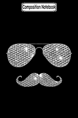 ler totalmente Composition Notebook: Funny diamond mustache with glasses Journal Notebook Blank Lined Ruled 6x9 100 Pages