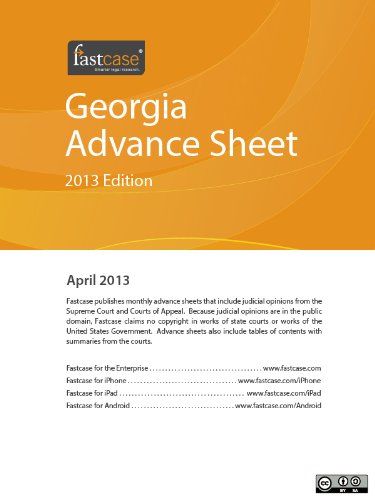 Georgia Advance Sheet April 2013 (English Edition) baixar livro de graça
