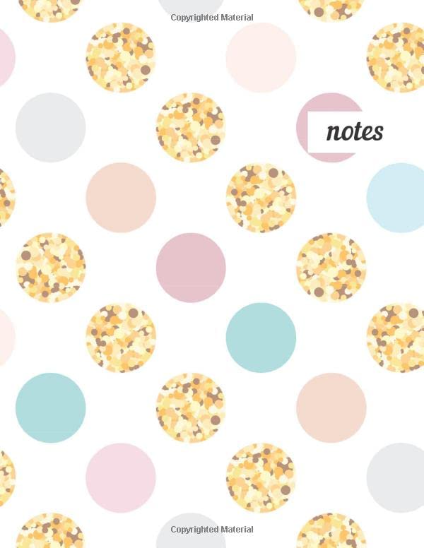 ler totalmente Notes: College Ruled Lined Journal, Cute Golden Pattern Design - Perfect for Office, School, College, Writing & Note Taking - Large 8.5 x 11 inches - 110 Pages