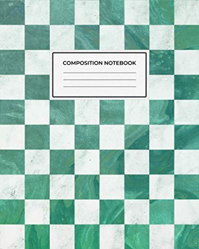 ler totalmente Composition Notebook: College Ruled | 8” x 10” (20.32 x 25.4 cm) | Emerald Checkerboard Pattern