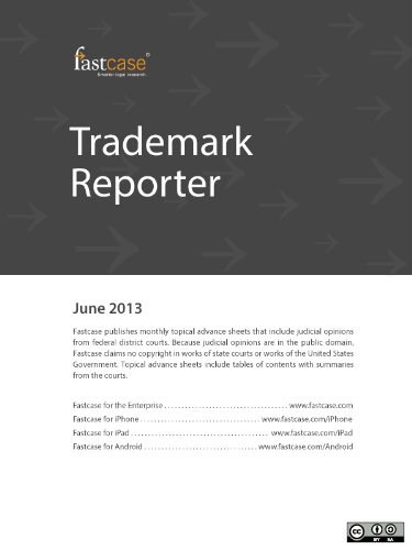 ler totalmente Trademark Reporter June 2013 (English Edition)