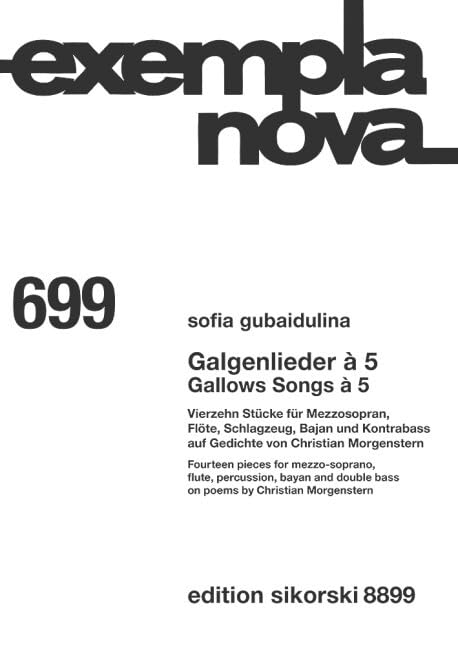 Gubaidulina: Gallow Songs for 5 - Fourteen Pieces for Mezzo Soprano, Flute, Percussion, Bayan and Double Bass Score baixar o livro de graça