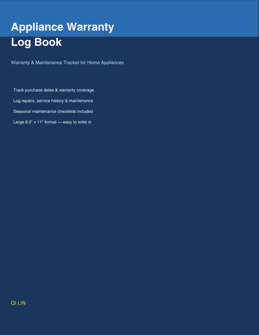 Appliance Warranty & Maintenance Log Book: Track Purchase Dates, Warranty Coverage, Repairs & Service History for Home Appliances — HVAC, Kitchen, Laundry & More baixar livro de graça