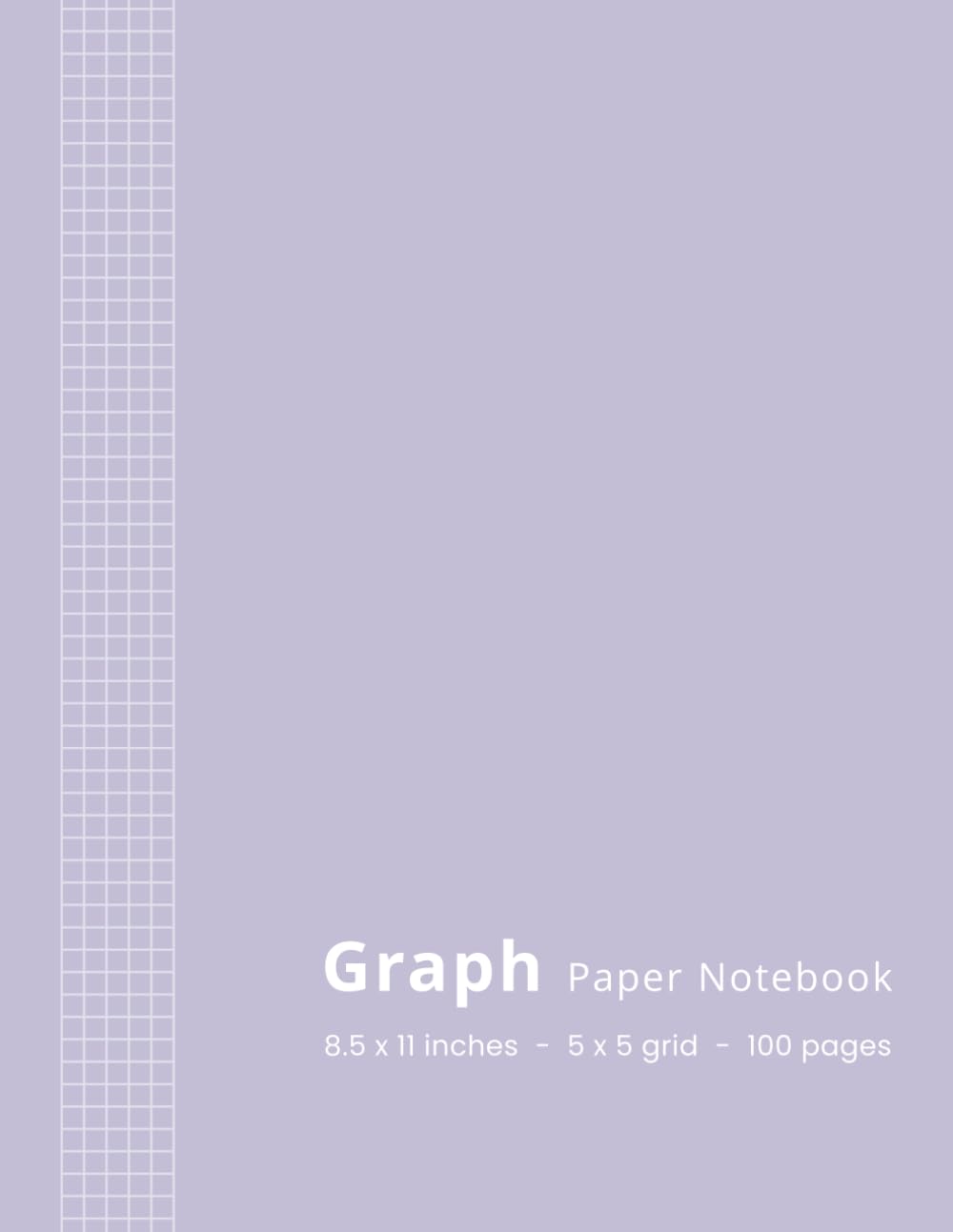 ler totalmente Graph Paper Notebook - 8.5 x 11 - 5x5 Grid - 100 Pages: Quad Ruled Graphing Composition Book for Math, Science & Engineering Students, School & Work - 5 Squares per Inch - Aesthetic Purple Cover