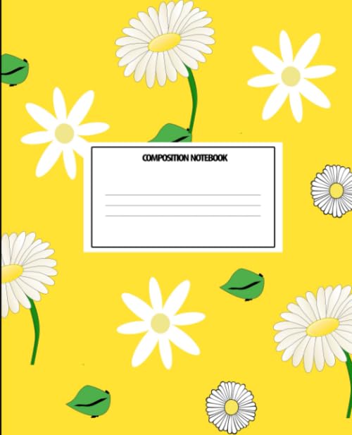 Composition Notebook: Wide Ruled Paper Notebook Journal | Wide Blank Lined Workbook,Daisies on yellow background baixar livro de graça