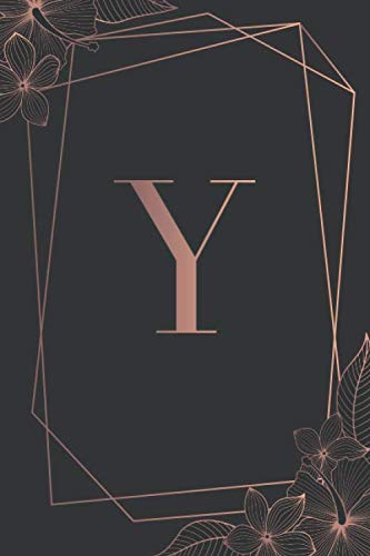 capítulo por capítulo baixar Y: Luxury Personalized Lined Journal Dark Background & Rose Gold Floral Print | Pretty Initial Monogram Letter Ruled Notebook | Diary for Writing &... | Journal Gift (6 x 9-110 lined pages)