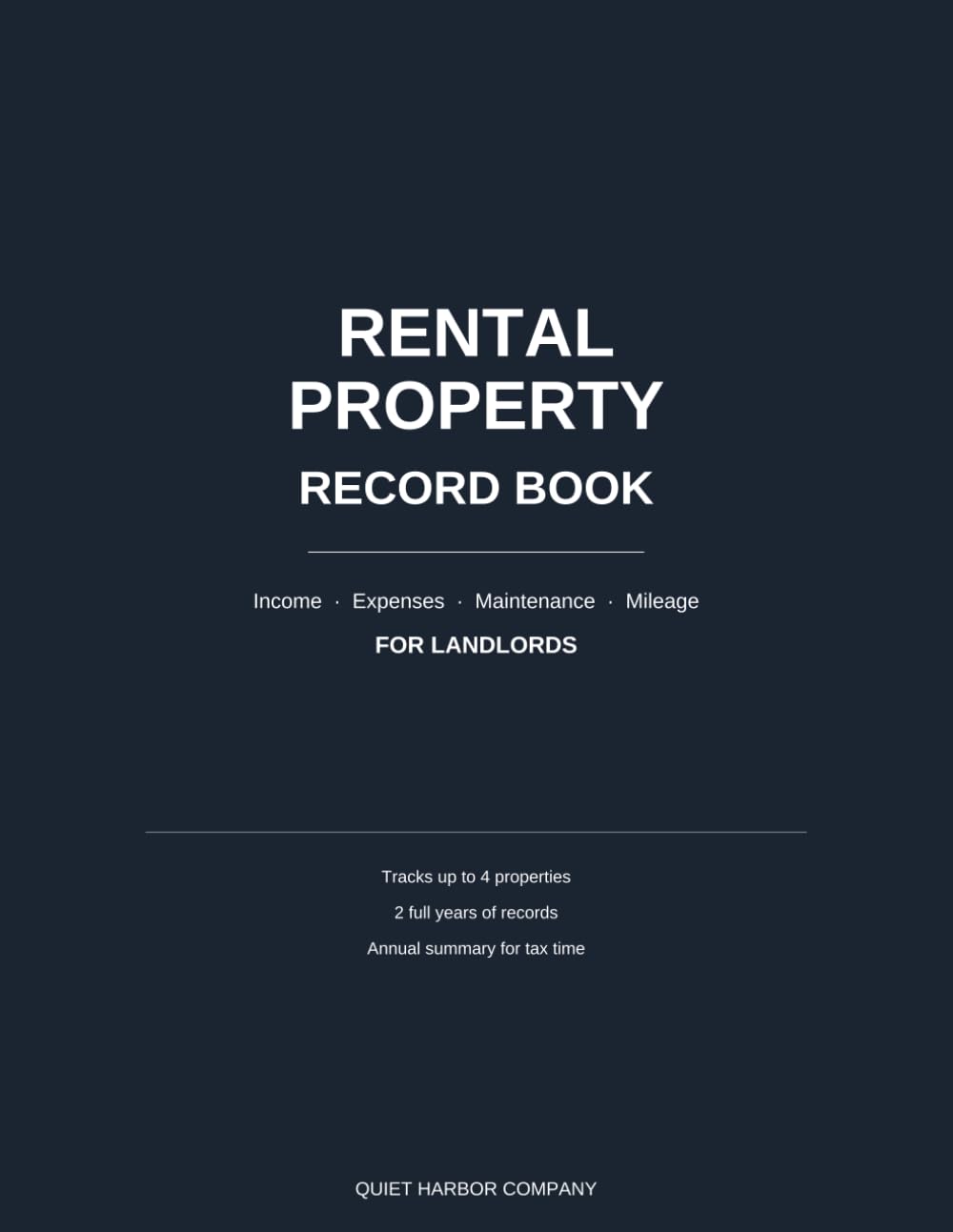 ler totalmente Rental Property Record Book: Income, Expense, Maintenance and Mileage Log for Landlords - Track Up to 4 Properties