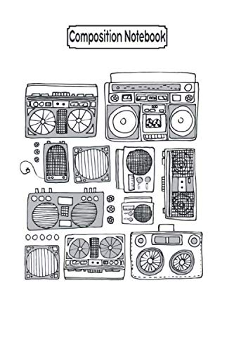 ler totalmente Composition Notebook: Boomboxes (Black and Gray Ink) Music - Journal Notebook Blank Lined Ruled 6x9 100 Pages
