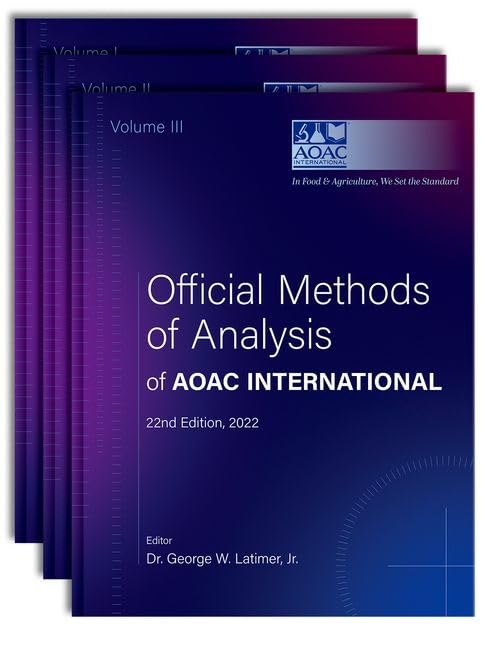 Official Methods of Analysis of Aoac International: 3-Volume Set baixar o livro de graça