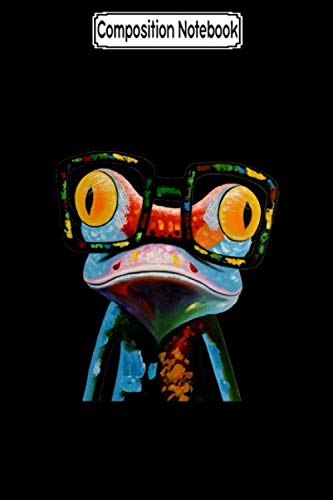 Composition Notebook: Hipster glasses frog Journal Notebook Blank Lined Ruled 6x9 100 Pages