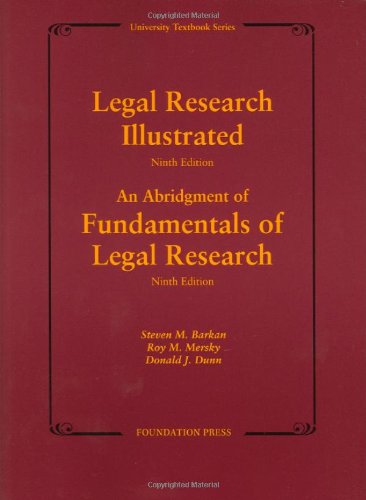 Legal Research Illustrated: An Abridgment of Fundamentals of Legal Research