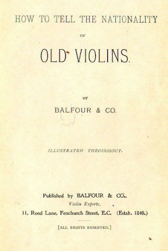 How to Tell the Nationality of Old Violins (English Edition) baixar livro de graça