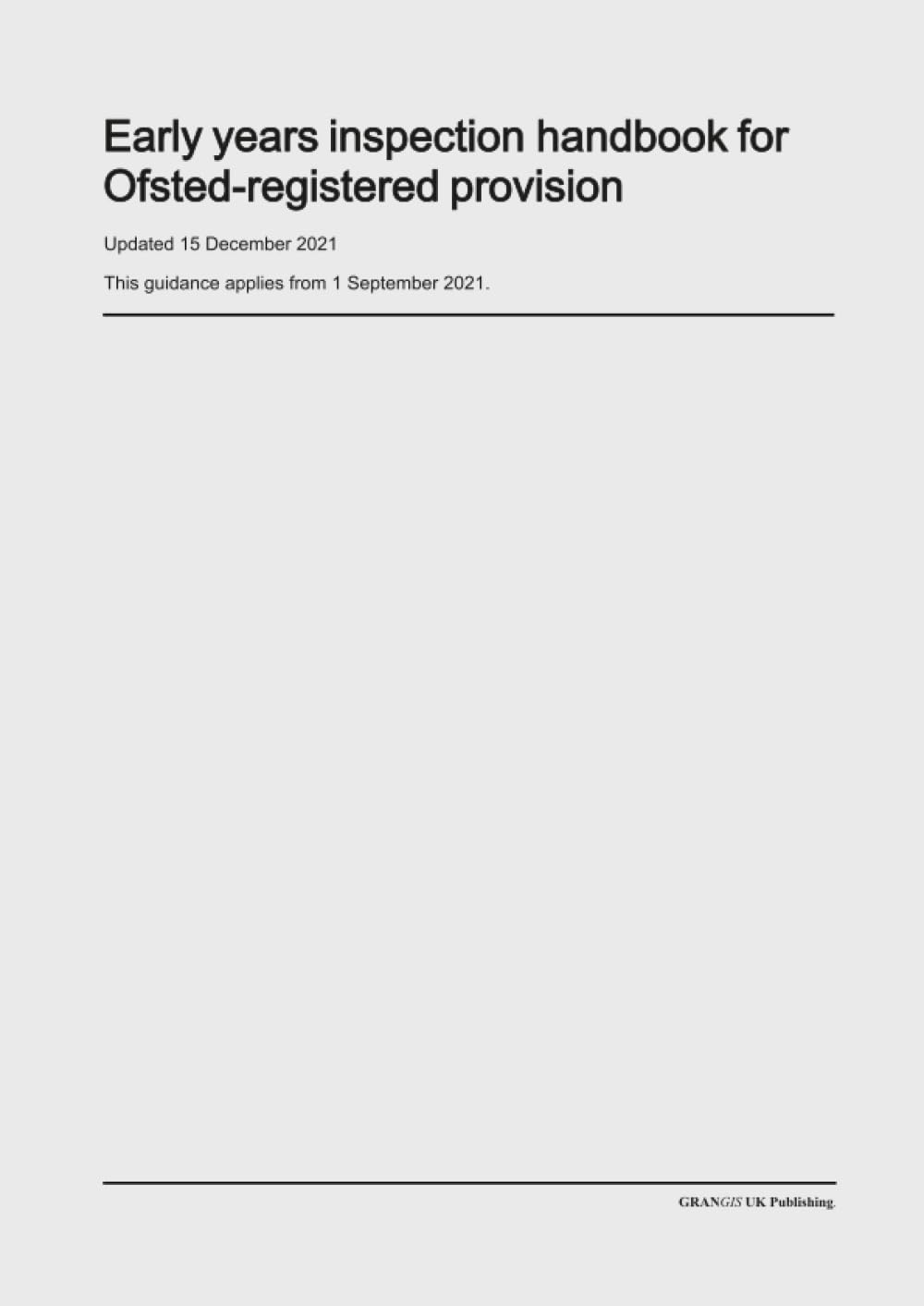 ler totalmente Early Years Inspection Handbook for Ofsted-Registered Provision
