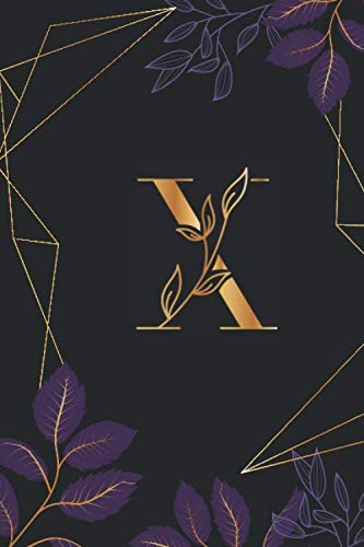 X: Cute Personalized Lined Journal Black Background & Flowers | Initial Monogram Alphabet Letter Ruled Notebook | Diary for Writing & Note Taking for Girls & Women (6 x 9-110 lined pages) baixar livro de graça